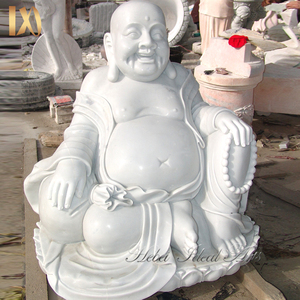 Statua <span class=keywords><strong>da</strong></span> <span class=keywords><strong>Giardino</strong></span> Grande di <span class=keywords><strong>Buddha</strong></span> Maitreya Ridente, Scultura in Marmo Bianco di Grandi Dimensioni, <span class=keywords><strong>Buddha</strong></span> Grasso - Product Image 2