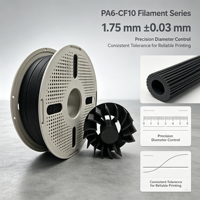 Filament d'imprimante 3D PA6-CF10 en fibre de carbone à 10 %, plastique d'ingénierie à faible déformation pour pièces fonctionnelles