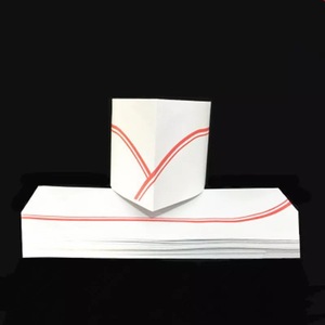 Disposable <b>Paper</b> Hat White With Red Trim 100G For Party Catering <b>Kitchen</b> Use - Product Image 4