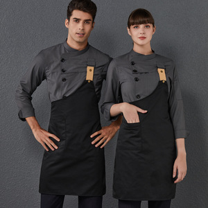 Vêtement de travail en coton respirant à double boutonnage, logo personnalisé, uniforme de chef long, conçu sur mesure, veste de cuisine professionnelle unisexe - Product Image 2