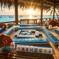 Ensemble de Mahjong américain en acrylique haute transparence ODM, tuiles de Mahjong à motif marin, équipement de Mahjong personnalisé pour les grossistes mondiaux de cadeaux