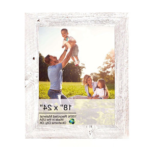 HMS 18x24 rustico bianco lavato cornice in legno con supporto in Plexiglass per la decorazione della casa in stile classico - Product Image 4