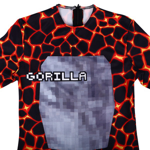 Gorilla Tag Cosplay <b>Bodysuit</b> Lava <b>Red</b> Black Adult Unisex Game Costume - Product Image 2