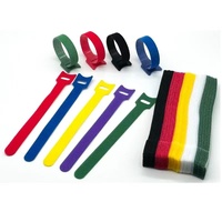 Sangles auto-adhésives écologiques en polyester/nylon pour la gestion des câbles avec logo personnalisé, attaches de câbles double face
