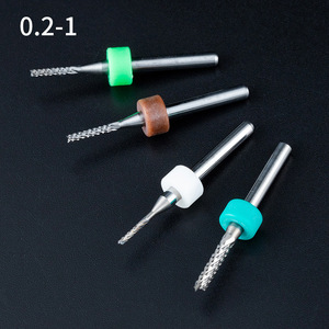 Fraise à queue de poisson en acier au tungstène 0,2-1 mm à 2 cannelures pour gravure et découpe miniature de PCB - Product Image 1