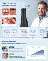 Hydropulseur sans fil 360 ml, étanche IPX7, irrigateur buccal, nettoyage des dents, jet dentaire, nettoyeur de dents, type de charge Type-C