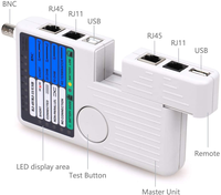 4 dans 1 lan testeur À Distance Réseau Câble Testeur Rj11 Rj45 Usb Bnc Main-tenir lan Testeur 9v Batterie Alimentation