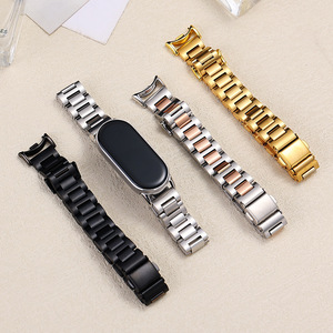 Correa de Reloj de Acero Inoxidable con Cierre Desplegable Compatible con <span class=keywords><strong>Mi</strong></span> <span class=keywords><strong>Band</strong></span> 8/9/10 y <span class=keywords><strong>Mi</strong></span> 8/9 Pro para Mujer - Product Image 4