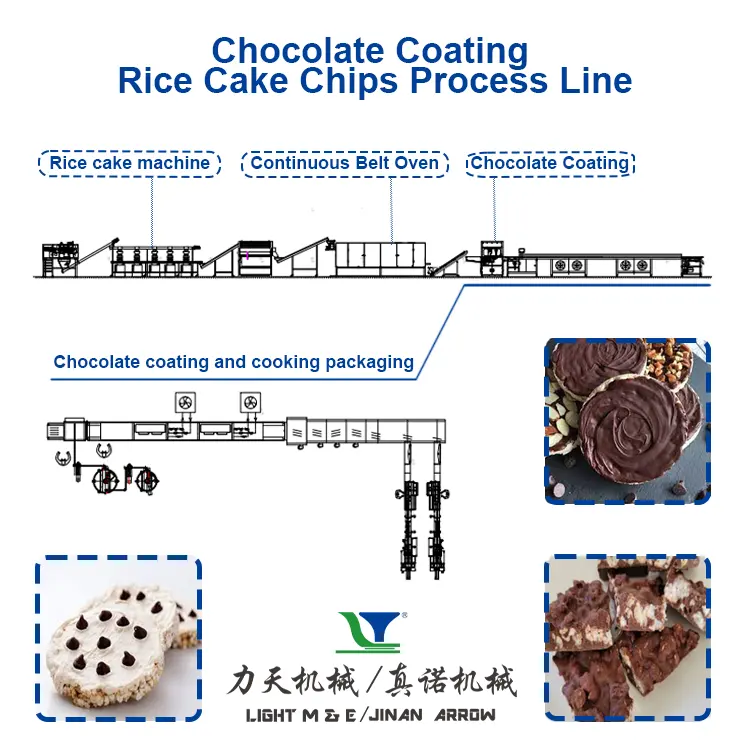 Industrielle gesunde Schokolade beschichtet Popped Cakes Käse Reis cracker Maschine