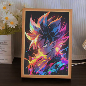 Scatola Luminosa LED Anime Con Taglio Carta 3D, Luce Notturna RGB Multicolore, Lampada Da Tavolo Manga