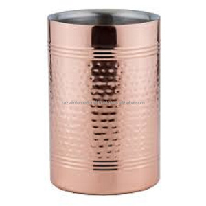 Refroidisseur à vin vintage en acier inoxydable fait main, élégant seau à glace pour refroidir les boissons - Product Image 5