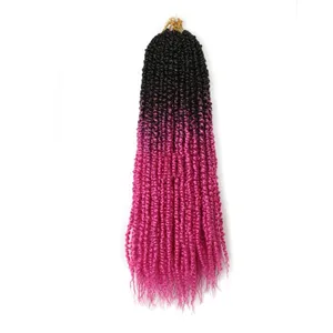 Water Wave Pre Passie Twist Vlechten Haar 18Inch Ombre Hair Extensions Passie Twist Haar Gehaakte Vlecht Angst Locs Kinky Curly