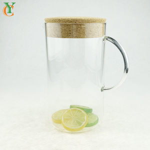 Nuovo Design alto borosilicato 1800ml barattolo di vetro con manico in sughero e bottiglia di vetro da 1200ml con sughero per uso cucina per succhi - Product Image 5