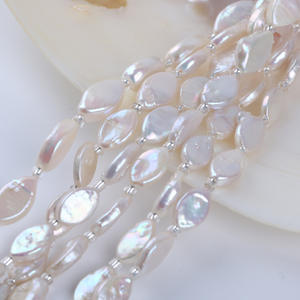 Bracelet fait main DIY 18cm7-9mm Perles d'eau douce naturelles baroques irrégulières en forme d'œil de cheval Perles semi-finies en vrac baroques - Product Image 3