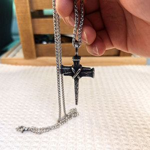 Non Tarnish Waterproof 316L Stainless Steel Gothic <b>Cross</b> Pendant Necklace for Men - Product Image 2
