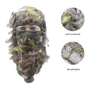 Polyester Tarnmuster Jagd-Kopfbedeckung Vollständige Abdeckung Netz 3D Blätter-Gesichtsmaske - Product Image 3
