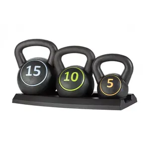 30LB Home Fitness Wettbewerb Kettle bell Kunststoff Kessel glocke Set Sand füllende Kessel glocke