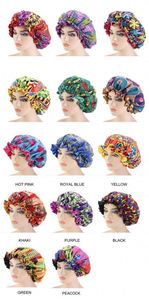Wholesale African Print Wide Wave Brim Ankara Dashiki <b>Head</b> <b>Cover</b> Women Daily Use Adjustable Satin Bonnet High Quality 443 - Product Image 6