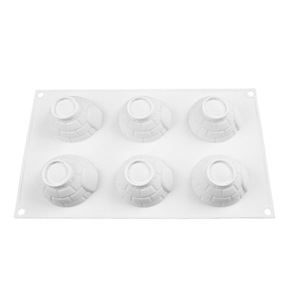 6 Cavity Igloo Silicone Mold For Ice Cream Mousse French Dessert Summer Treats White Irregular Shape - Product Image 2