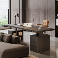 Bureau d'ordinateur moderne en bois massif à hauteur réglable, bureau nordique personnalisé en bois massif pour la maison, l'étude et la calligraphie