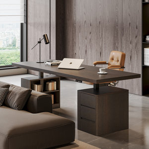 Scrivania Moderna in Legno Massello con Altezza Regolabile, Scrivania Nordica Personalizzata in Legno Massello per Studio e Calligrafia - Product Image 2