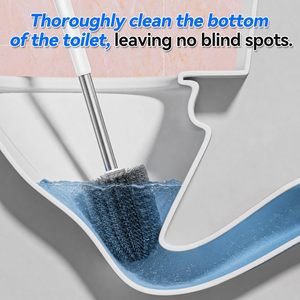 Brosse de nettoyage WC murale en TPR souple avec support – Brosse de toilette en silicone pour salle de bain - Product Image 2
