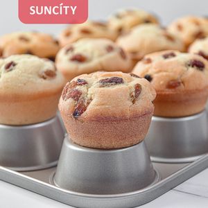 Suncity 9 Cup Muffin Pan Rectangle Non Stick Baking Mold For Home Cake Making - Product Image 3