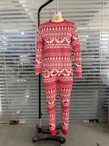 Anne Baba Bebek Kız Bebek Erkek Bebek Yeni Yıl Anne Kızı Pamuklu Aile Noel Pijamaları - Product Image 2