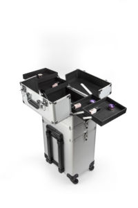 Professional 3-in-1 Rolling <b>Makeup</b> Trolley Organizer Beauty Cosmetic Train <b>Case</b> Logo Made Leather Soft Bag - Product Image 5
