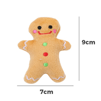 Mignon mini peluche cataire jouet père noël renne pain d'épice homme grinçant jouets à mâcher pour animaux de compagnie sac emballé pour petits animaux de compagnie