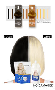 ผงฟอกสีผมบลอนด์ ปราศจากฝุ่น ระดับ 9 น้ำหนัก 500 กรัม ผงฟอกสีผมจำนวนมาก สำหรับผมดำ - Product Image 6