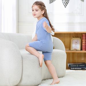 Michley Edición Regalo para Niños, Venta al por Mayor, Mamelucos Azules OEM ODM, <span class=keywords><strong>Conjunto</strong></span> de 2 Piezas de Bambú para Niños, Estilo Romper, Personalización para la Temporada Festiva - Product Image 3