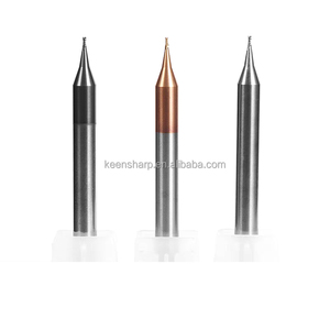 0.1mm 0.2mm 0.3mm 0.5mm 0.6mm <span class=keywords><strong>Micro</strong></span> fraise en bout avec embout CNC 2 cannelures Hrc55 Hrc65 Hrc60 carbure <span class=keywords><strong>Micro</strong></span> boule nez fraise en bout plat - Product Image 3