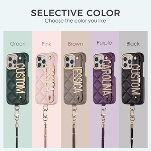Custodia per telefono <span class=keywords><strong>con</strong></span> cordino <span class=keywords><strong>con</strong></span> <span class=keywords><strong>nome</strong></span> personalizzato in pelle per iPhone16 15 14 13 12 11ProMax 16Plus supporto protettivo personalizzato - Product Image 3
