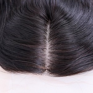 Toupet en Cheveux Naturels Vierge Remy Européens avec Dentelle HD et Base en Soie Nouée à la Main pour Femme - Product Image 4
