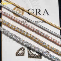 Offre Spéciale – Prêt à Expédier – Collier Moissanite VVS en Argent S925 Plaqué Or – Chaîne Tennis – Bijoux Fins – Prix de Gros