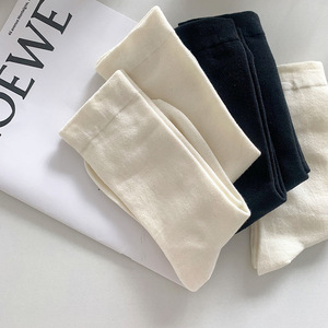 Women's Mid Calf Slouch <b>Socks</b> Solid Color Breathable Polyester White And <b>Black</b> Regular Casual <b>Socks</b> For Youth 18 40 Years Old - Product Image 2