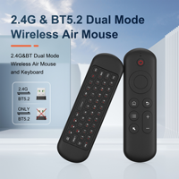 Prix usine Black air Mouse M5 BT 5.2 & 2.4G Double Mode Sans Fil air Souris Télécommande avec Mini Clavier Rétro-Éclairage À Distance