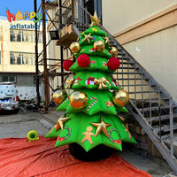 Arbre de Noël gonflable géant avec clochettes, motif bonhomme en pain d'épices, ballon de fête personnalisé pour la décoration extérieure des centres commerciaux et des jardins
