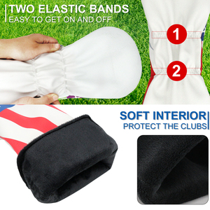 Housse de tête de club de golf personnalisée en cuir PU résistant à l'usure, imperméable, avec fermeture magnétique et impression numérique PMT - Product Image 5
