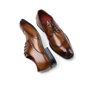 Chaussures de mariage pour hommes en cuir véritable souple et respirant, chaussures habillées Oxford décontractées en cuir véritable, semelle extérieure antidérapante, chaussures élégantes pour hommes - Product Image 6