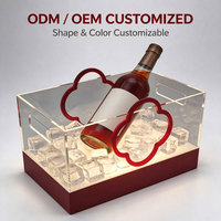 Seau à glace LED en acrylique pour bouteilles de champagne avec corps lumineux pour comptoirs de bar, sièges de boîte de nuit et réceptions de mariage