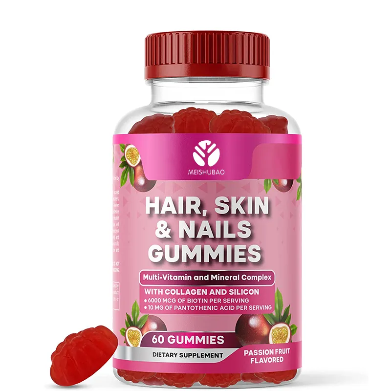 Private Label Haargroei Gummies Suikervrije Biotine Gummies Huid Nagels Haar Gummy Vitaminen Supplement