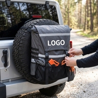 Sac de rangement pour pneu de secours avec poche latérale et bande réfléchissante, pour l'organisation des équipements de voyage tout-terrain, pour le camping et les voyages