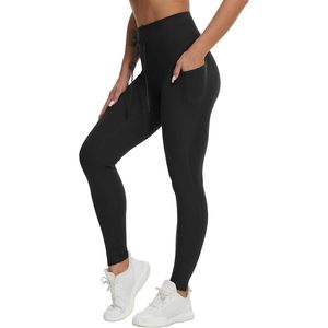 FOXA Women's High Waist Stretchy Workout <b>Leggings</b> <b>With</b> <b>Pockets</b> Yoga Pants Tummy Control Spandex Polyester - Product Image 1