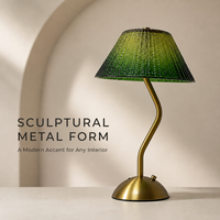 Lampe de table moderne en verre ambre vert forêt, LED rechargeable, commande tactile, base en métal, pour chambre à coucher, salon, café, restaurant