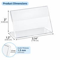 Support de table en acrylique en forme de L, porte-étiquette de prix transparent en acrylique, présentoir de menu de bureau pour restaurant, commerce de détail
