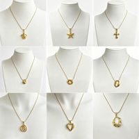 Collier pendentif en acier inoxydable motif étoile de mer style océan avec chaîne géométrique, bijoux de mode pour femme