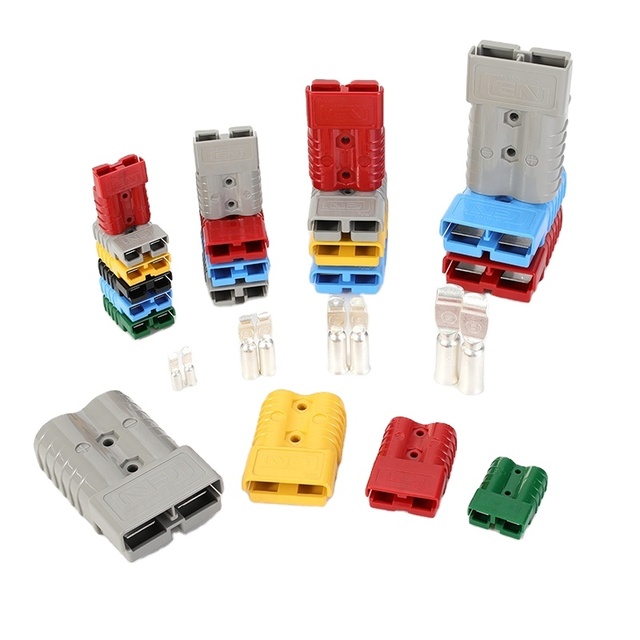 High Power Tool Style 50A Quick Plug Battery Connector Custom Length 2P Electrical Socket Adapter PC Forklift Copper