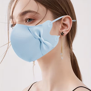 หน้ากากกันแดดสำหรับฤดูร้อนแบบไร้รอยต่อสำหรับผู้หญิง ป้องกันรังสียูวีแบบสามมิติ ระบายอากาศได้ดี ผ้าไหมน้ำแข็งบางเบา สำหรับขี่จักรยาน - Product Image 5